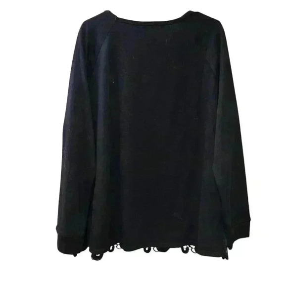 Adriana Papell Top Plus Size 2X Black with Lace Overlay #005 - Picture 2 of 4